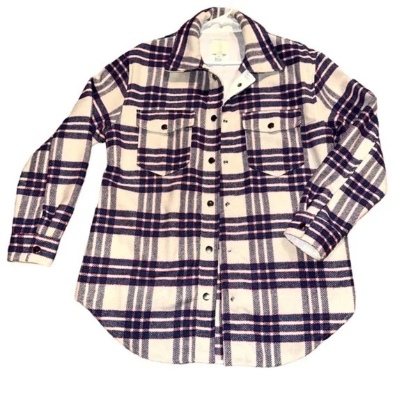 Joie Jackets & Blazers - Joie Casual Purple and White Plaid Shirt small